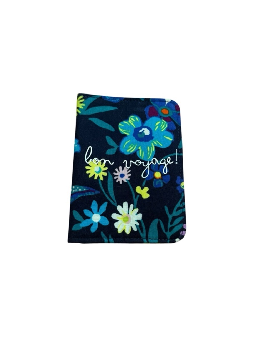 Vera Bradley Floral 'Bon Voyage' Passport Holder - Navy Blue - Picture 1 of 4